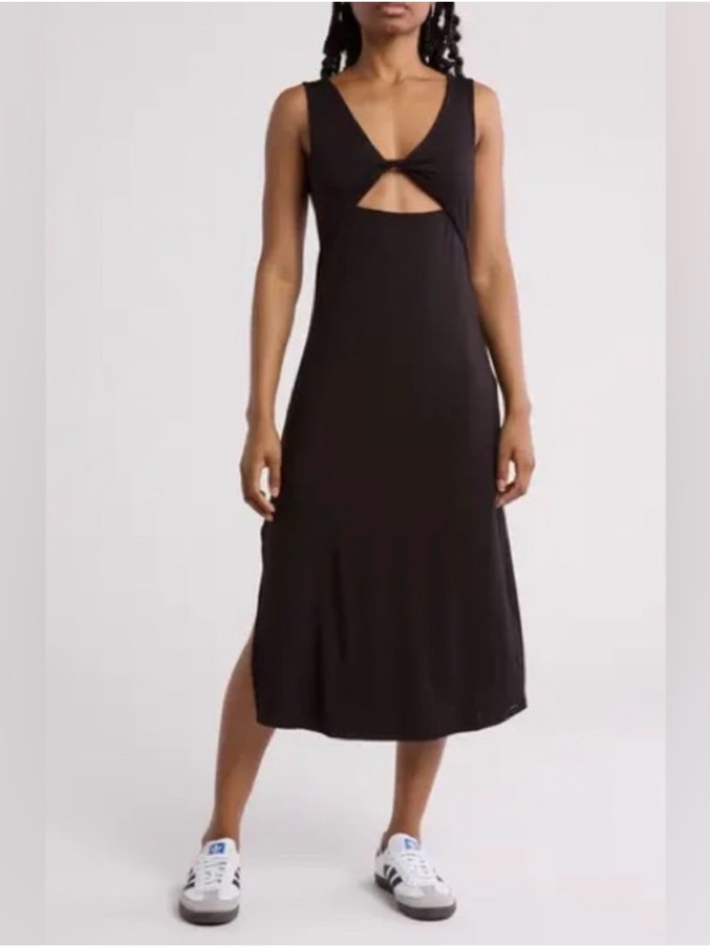 Volcom Black Twist Cutout Midi Dress